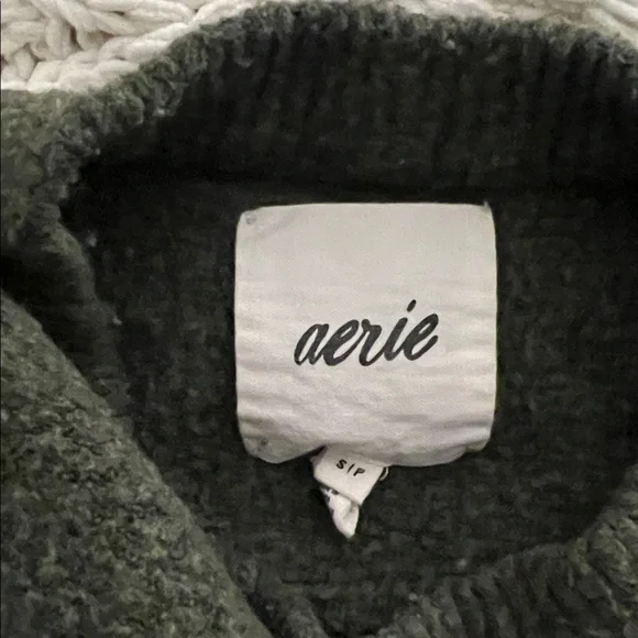 Aerie Olive Green Striped Sweater - Picture 5 of 5